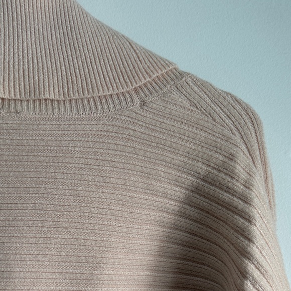 Anthropologie Moth Soft Blush Fireside Ribbed Turtleneck Sweater - Picture 6 of 7